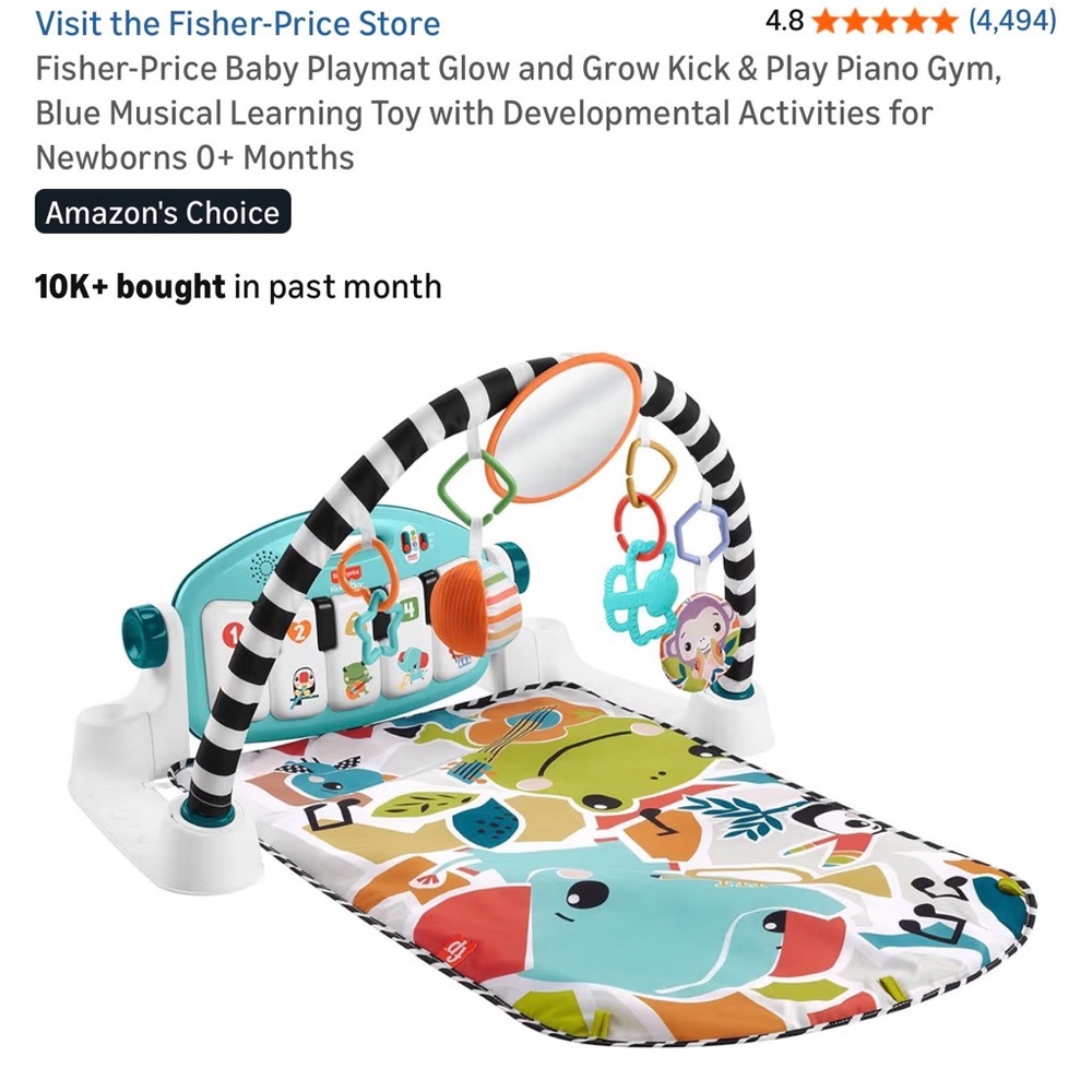Fisher-Price Grow Kick & Play Piano Gym